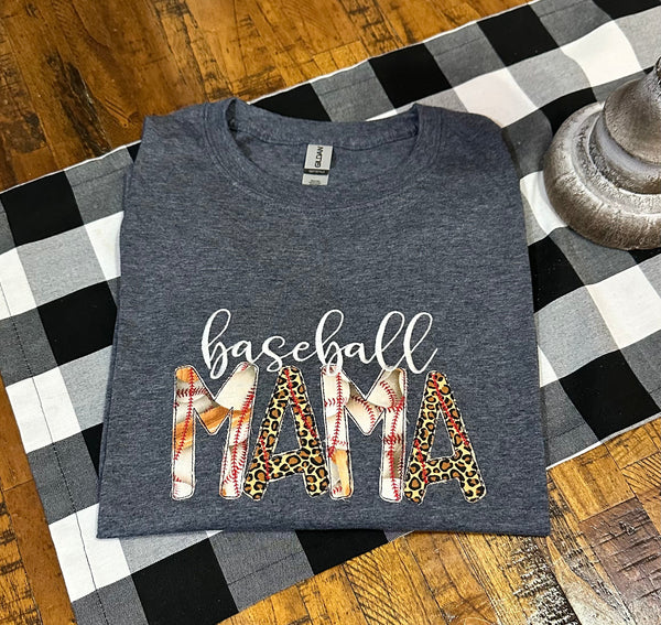 Embroidered Appliqué One Blessed Mama Tee