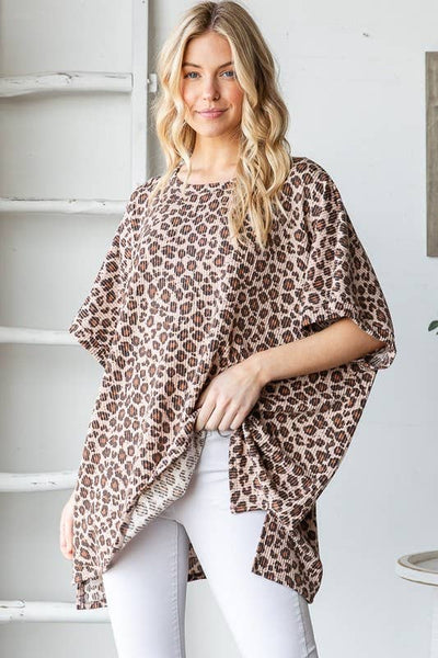 RIBBED LEOPARD PRINT TOP