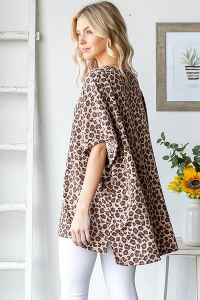 RIBBED LEOPARD PRINT TOP