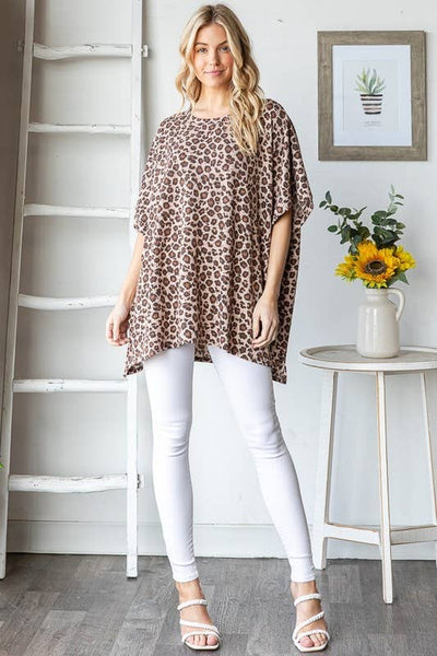 RIBBED LEOPARD PRINT TOP