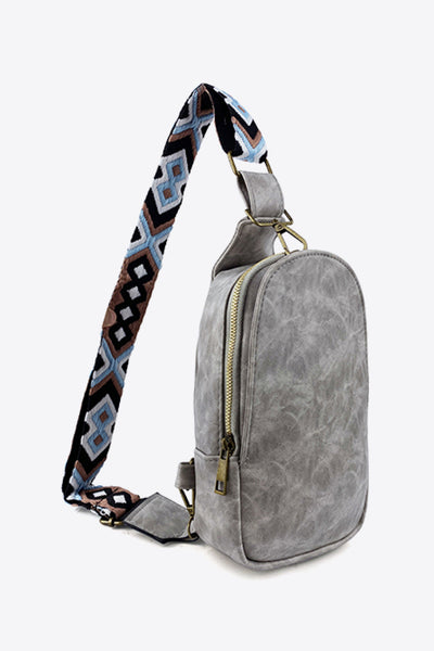 Adjustable Strap PU Leather Sling Bag